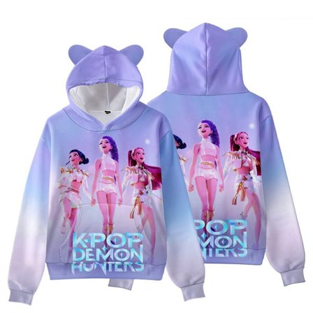 KPop Demon Hunters Hættetrøje med katteører til børn