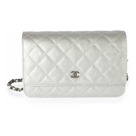 Chanel Vintage Pre-owned Cross Body Väska grå, Dam Vintage Väskor, Dam, Storlek: ONE SIZE