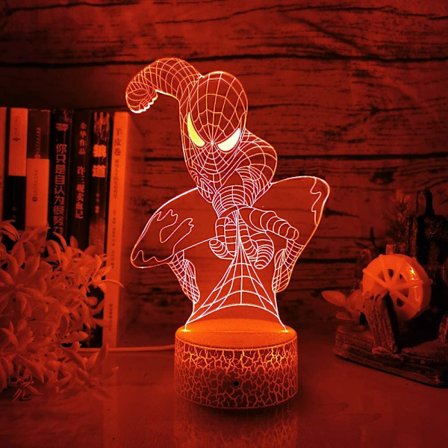 Spiderman 3D Nattlampe Marvel Action Figure Spider Ma