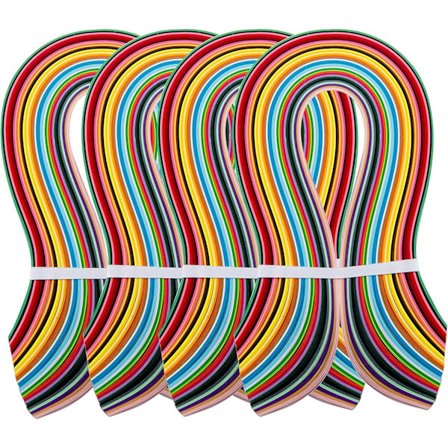 1440 Strips Quilling Papir, 36 Farger Quilling Papirstrimler 3mm Papir Quilling Strips Kit, Quilling Tilbehør Håndverk Gavekort Vesker, 54cm Lang