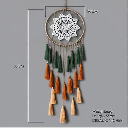 Makramé Boheme Vægtæppe Væghængende Kvast Hjemmedekoration Grøn