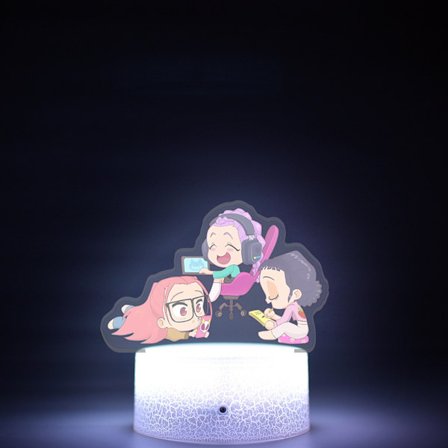 Bestselgende K-POP Demon Hunter Nattlys | Sprekket Touch 16-Fargers Lampefot, Perfekt for Soveromsdekor//Q versjon A