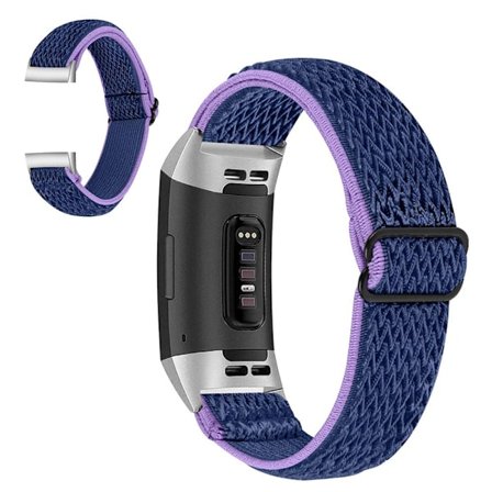 Fitbit Charge 3 nylon-urrem i sportsstil - Lilla / Blå