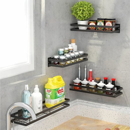 40cm Köksvägg Hylla Rack Organizer Järn Förvaringshållare Korg