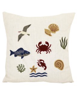 Kuddfodral Sealife broderat motiv Multi - Redlunds
