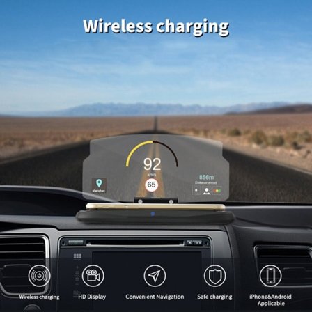 Langaton Laturi Auto HUD Head Up Display Puhelimen Navigointiteline