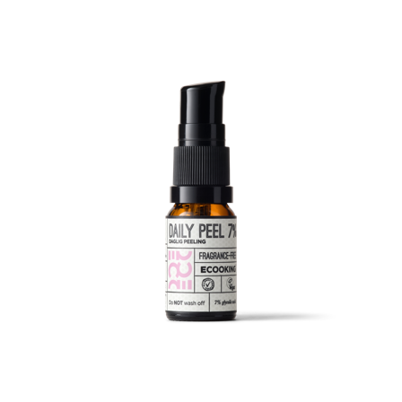 Ecooking Daily Peel 10 ml - Eksfolierende og Fugtgivende med 7% Glykolsyre, Naturlig Hvidtjørn, Hyaluronsyre og Agurkevand