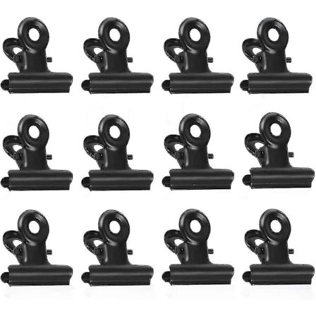 Pienet klipsit, 50 kpl metalliset bulldog-klipsit, 22 mm bulldog-paperiklipsit, mustat saranaklipsit ruokapakkausten, valokuvien, kodin ja 