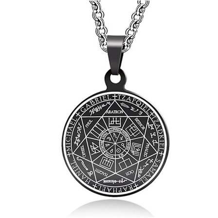 Sterling Silver Sju Ärkeänglar Talisman Pentagram Hänge
