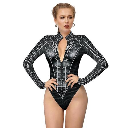 Naisten Spiderman-Luuranko Runko Leotardi Bodysuit Halloween-Puolue Fancy Dress Cosplay-Puku style2 S