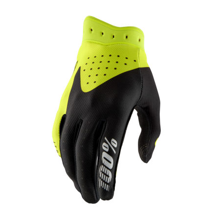 Rukavice MX 100% Itrack Černá/Fluo Žlutá M
