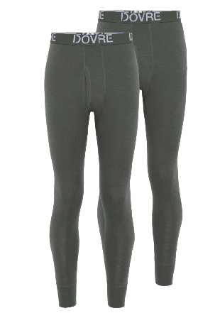 Dovre 2-pack Långkalsonger | 100% Merinoull Grön Kalsonger Herr L