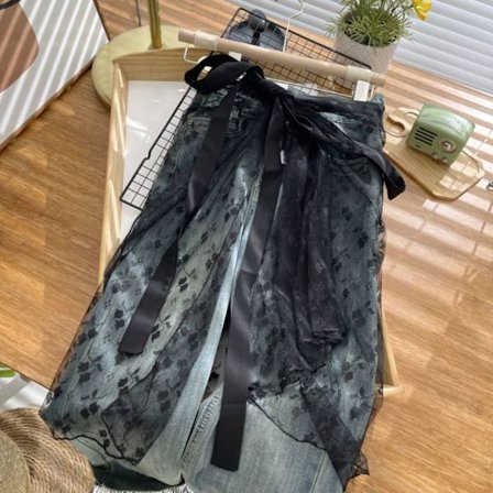 Snörskjol Lap Over Kjolar SVART