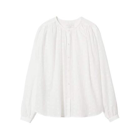 Mango Flowers embroidered shirt Hvid, Dame Bluser