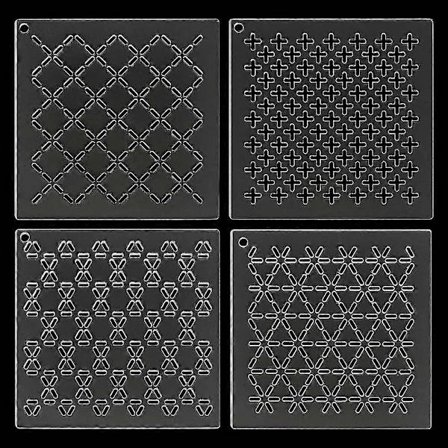DIY 4 kpl Akryyli Sashiko Sapluuna Risti Akryyli Kirjontatyökalut Piirustusviivainmalli Käsinompeluun ja Kirjontaan 2,5 mm Paksu