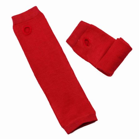 Neulotut kyynärpään pituiset käsivarren lämmittimet raidallisilla sormettomilla hihoilla joustavat Cos-käsineet (LGL)