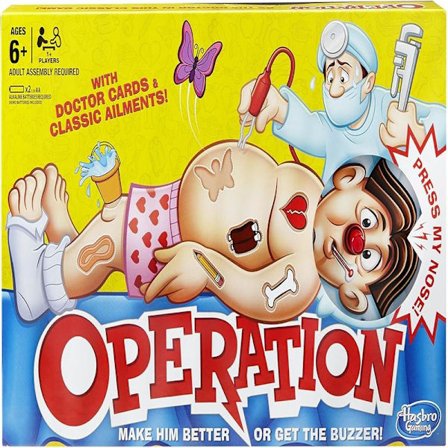 Klassisk Operasjonsspill, elektronisk brettspill med kort, innendørsspill for barn fra 6 år og oppover