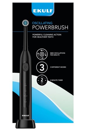 Ekulf PowerBrush Black elektrisk tannbørste 1 stk