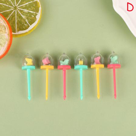 5st/9st E Cartoon Christmas Fruktgaffel Barn Snack Dessert Bild