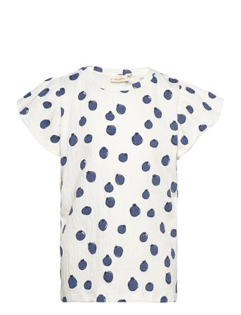 Sghelen Blueberries Ss Tee T-shirts Short-sleeved Creme Soft Gallery*Betinget Tilbud