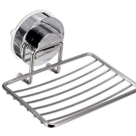 Sølvfarvet sæbeskål med enkelt lag, selvklæbende vægmonteret sæbeholder