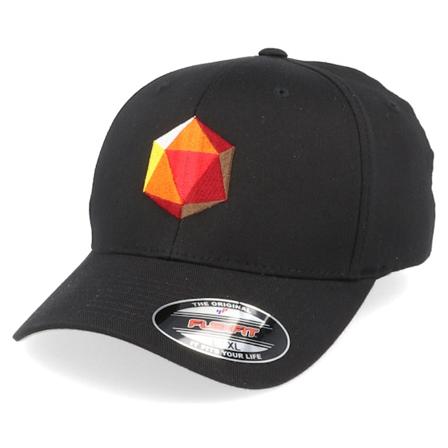 Gamerz - Svart flexfit Caps - Red D20 Black Flexfit @ Hatstore
