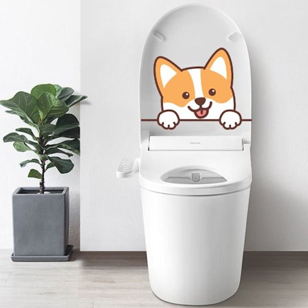 Corgi-tarrat, hauskat seinätarrat WC:hen, kylpyhuoneeseen, keittiöön, PV