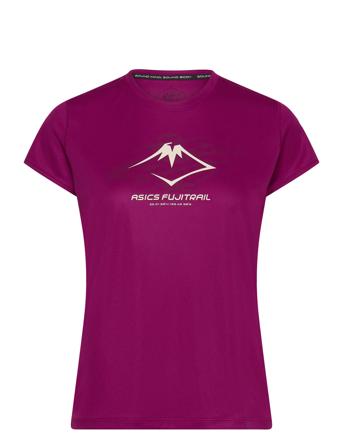 Fujitrail Logo Ss Top Sport T-shirts & Tops Short-sleeved Burgundy Asics