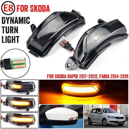 LED Dynamisk Flydende Side Spejl Blinklys For Skoda Fabia 2014 2015 Rapid -