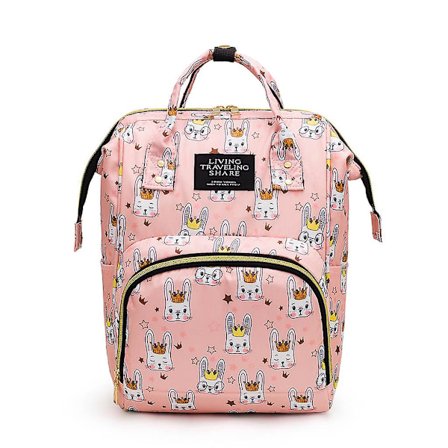 Söt ryggsäck skötväskor Isolering Gravid Stor kapacitet Baby handväska med laddningsport