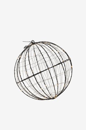 Konstsmide - Metallboll LED 30cm - Svart - Dekorativ julbelysning - Från Homeroom