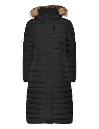 Fuji Hooded Longline Puffer Fôret Kåpe Svart Superdry*Betinget Tilbud