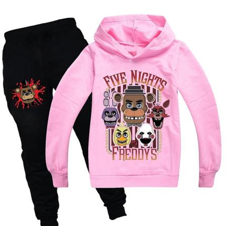 Den nya Kids Five Nights At Freddy's Tracksuit Set Long Sleeve Hoodies Hooded Sweatshirt Top Pants Fnaf Casual Outfits Activewear Gift Pink Pink 11-12
