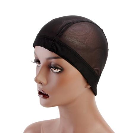 Svart kuppelhette mesh caps for å lage parykker strekkbare hårnett med bredt elastisk bånd 5 stk/lot