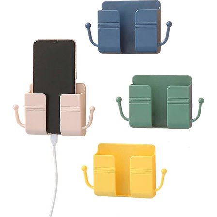 Medieorganiseringsboks, 4 deler ABS veggmontert fjernkontrollholder veggmontert organiseringsboks(10 [BR]_jar