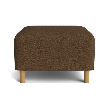 Seam Pouf Montreal Braun Breitcord-Muster moderner Hocker mit Nozag-Federung und stabilen Holzfüßen für Wohnzimmer, Größe 45cm