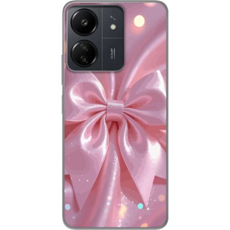 Kompatibelt Mobildeksel til Xiaomi Redmi 13C Rosa satengbånd - Elegante glitterbånd med lyseffekter