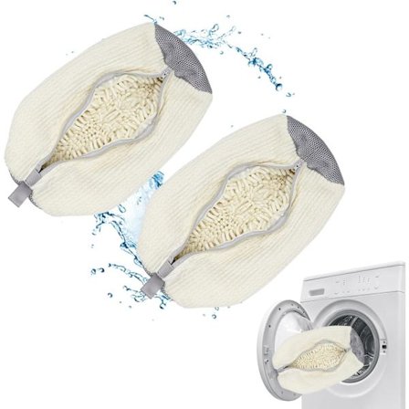 Vaskepose for sko til vaskemaskin, skovaskepose for vaskemaskin, skovaskepose for vaskemaskin og tørketrommel (KREM - 2 STK)