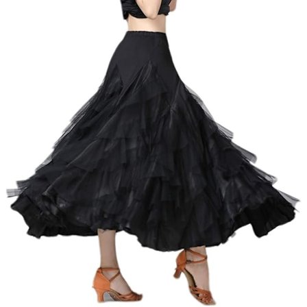 Naisten pitkä, kerroksinen tanssimekko tanssijuhliin latinalaisen tanssin tyyliin