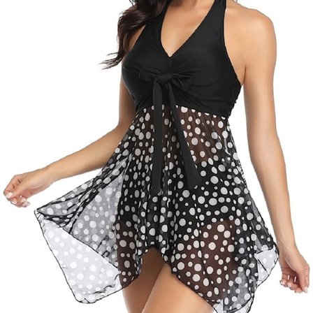 Naisten hoikentava tankini-kaksiosainen bikinit, halterneck-uimapuku