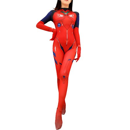 Evangelion Anime Manga Asuka Langley Cosplay Kostym Damröd Stridsdräkt Bodysuit Jumpsuit Halloween Full Dress Up