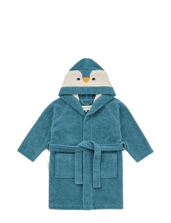 Liewood Lily Penguin Bathrobe - Blue - 1/2Y
