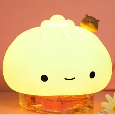 Silikone Gel Pat Natlampe LED Dampet Bolle Kreativ Sengelampe til Børn med Sovelampe Soveværelse Skrivebordsdekoration Læselampe