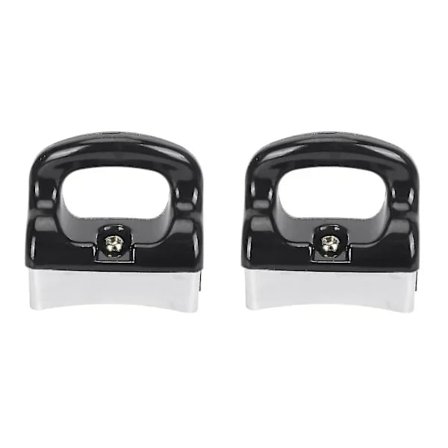 2x Svart sølvfarget bakelitthåndtak for stekepanne kasserolle kjøkkenredskaper