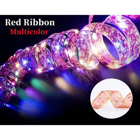 Christmas Ribbon Fairy Light Juldekoration DIY Bows String Light Tree Ornaments