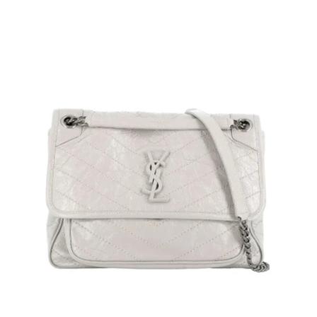 Saint Laurent Vintage Pre-owned Læder skuldertasker Hvid, Dame Vintage Tasker, Størrelse: ONE Size