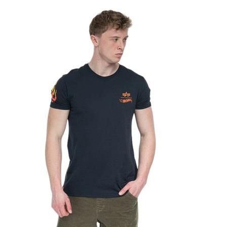 Alpha Industries, Koszulka męska Flame T 116531 07 S Niebieski, Mężczyzna, Rozmiar: S