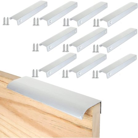 10 stk Skjulte Skabshåndtag Moderne Skuffegreb