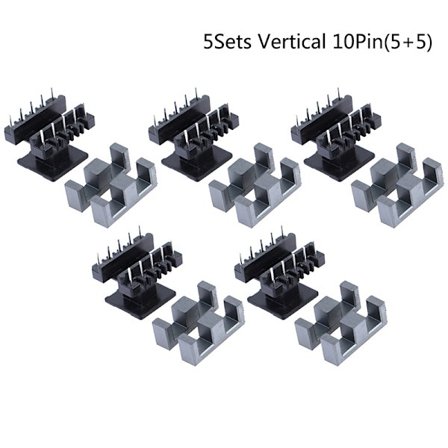 5Sets EE25 4Pin 8P 10P Transformer Bobbin PC40 Ferrite Core Ver