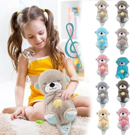 Bärbar Mjukisdjur Utter Baby Ljudleksak - Presenter till Nyfödda med Musik, Ljus och Lugnande Funktion